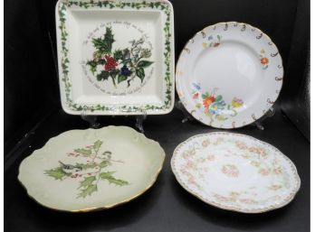 Floral China Plates - Assorted Set Of 4