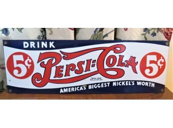 Pepsi-cola Drink 5 Cents Metal Sign