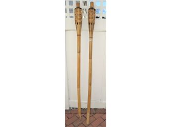 Tiki Bamboo Torches - Set Of 2