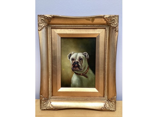 Portrait Bulldog Framed Painting Signed  Robert Grace