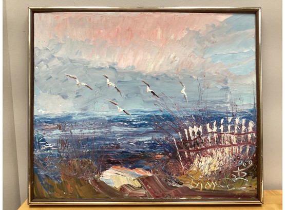 Morris Katz Shore Landscape Framed Painting