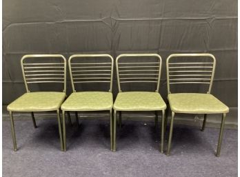 Hamilton Cosco Co. Green Vinyl Vintage Folding Chairs - Set Of 4