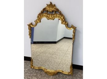 Gold Tone Ornate Wood Wall Mirror