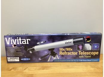 Vivitar 50x/100x Refractor Telescope With Tripod - In Original Box