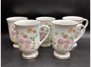 Royal Domino Collection 'spring Garden' Genuine Porcelain China Cups - Set Of 5