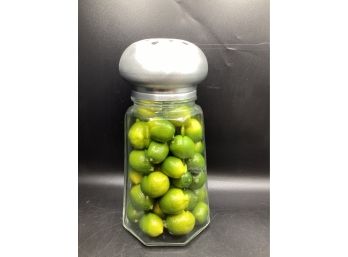 Large Glass Salt Shaker With Artificial Limes