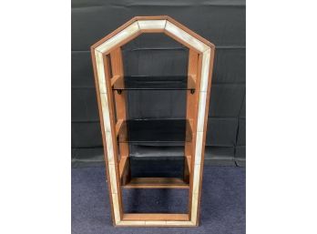 Stained Glass & Wood Display Shelf