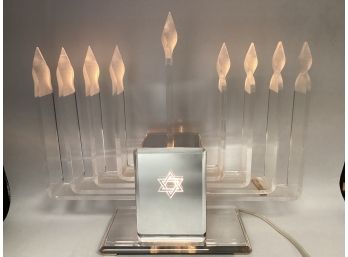 Handcrafted Electric Lucite Menorah