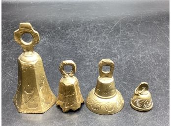 Brass Etched Bells - Set Of 4