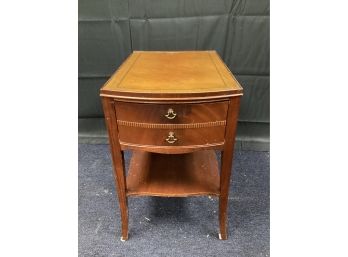Leather Top Wood Side Table