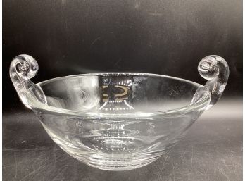 Krosno Poland Glass Handled Bowl
