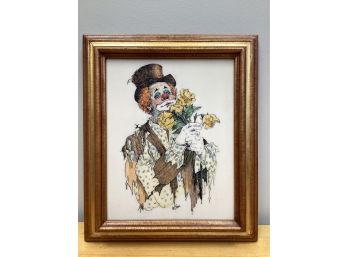 JR Blair Engraving Artini Style Etched Clown Painting