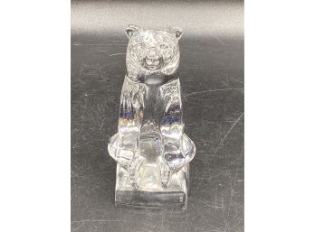 Danbury Mint Hadeland 'sitting Circus Bear' Crystal Figurine