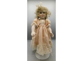 Porcelain Hand Painted Decorative Doll With Stand