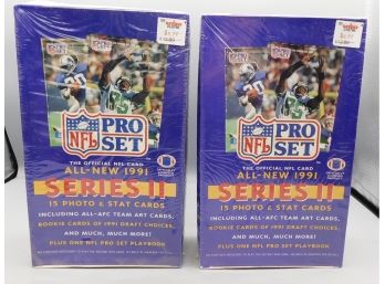 1991 NFL Pro Set Series 2 Wax Pack Collectors Card Sets - 2 Total - Sealed