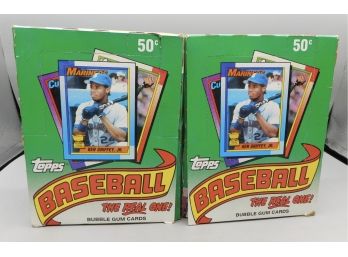 1990 Topps Baseball Bubblegum Card Packs - 2 Boxes Total
