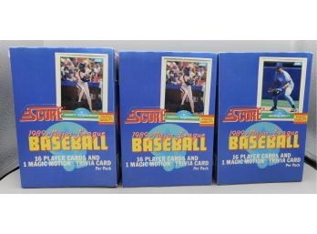 1989 Score Major League Baseball Player Collector Cards In Box - 3 Total Boxes
