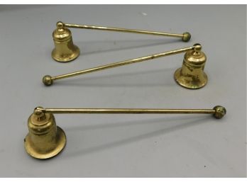 Polished Brass Candle Snuffers - 3 Total