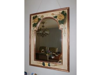 Floral Pattern Framed Wall Mirror