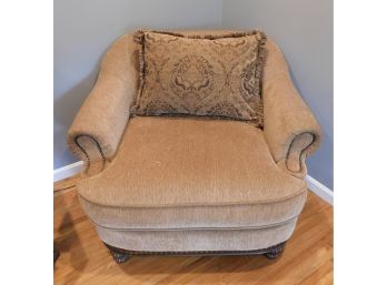 Upholstered Studded Club Chair With Cushion