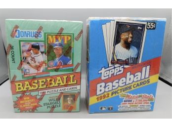 1991/1992 Topps - Donruss Baseball Trading Cards - 2 Boxes Total - Sealed