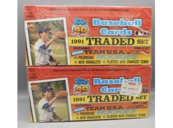 1991 Topps Baseball Traded Set Collectors Cards - 2 Boxes Total - Sealed