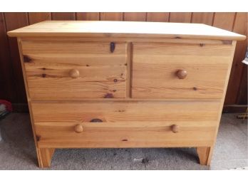 Ikea Wood Night Stand With 3 Drawers