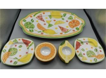 Party-lite Fruit Pattern Table Ware Set - 5 Total