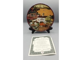 Bradford Exchange Plate #2520c 'pumpkin Hollow Emporium' Decorative Plate
