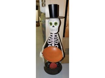 Metal Skeleton Candy Bowl Display For Halloween