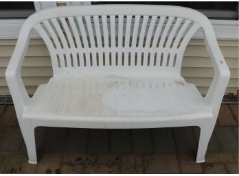 Pro Garden White Plastic Outdoor Bench