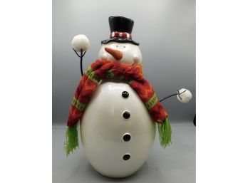Pier 1 Imports Plastic Snowman Decor With Scarf