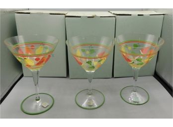 Party-lite Summer Fest Ball Candle Stem Cocktail Glasses #P7512 - 7 Total