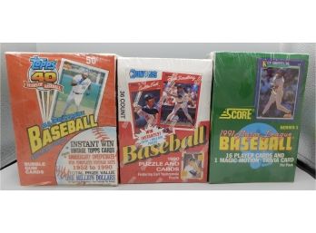 1990/1991 Donruss/scoretopps Baseball Collector Card Sets - 3 Boxes Total Sealed