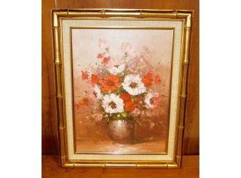 Flower Vase Framed Oil Painting On Canvas