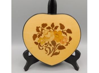 Laminated Wood Heart Floral Hanging Wall Decor Plaque