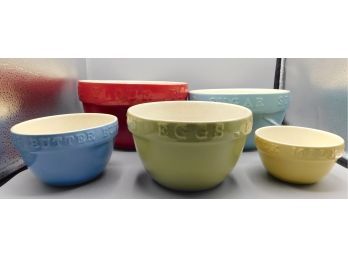 At Home America Baker's Basics Ceramic Mixing Bowls - Set Of Five