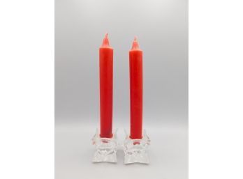 Glass Candlestick Holders With Candlesticks