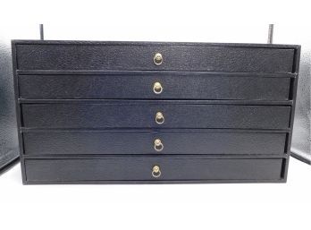 Faux Leather Jewelry Five Drawer Organizer