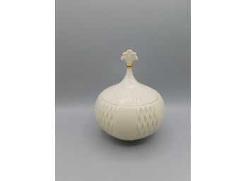 Lenox 'Harlequin' Lidded Candy Jar Hand Decorated With 24K Gold