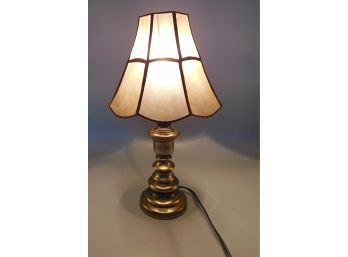 Brass Vintage Table Lamp With Capiz Shell Lampshade