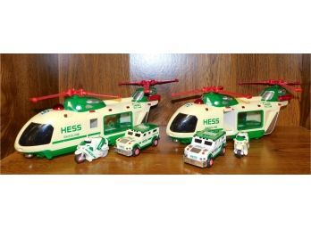 Hess 2001 Toy Helicopter With Motorcycle And Cruiser - Set Of Two