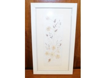 Grass & Leaf Bouquet Made With Natural Flowers On Handmade Paper Framed Artwork