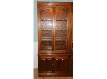 Vintage Wooden Breakfront Curio Cabinet