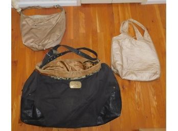 Large Travel Duffle Bag, Big Buddha Bag & Light Brown Hand Bag - Set Of Three