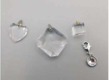 Resin Faux Crystal Pendant Set - Set Of Four Pendant Charms