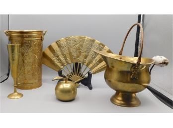 Brass Home Decor - Assorted Lot Of Five Decorative Items
