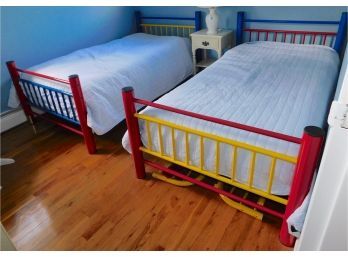 Primary Colors Metal Twin Bunk Bed Frame Set