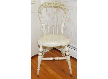 Ethan Allen White Floral Painted Maple Vanity Chair