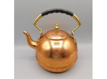 Hammered Copper Tone Portugese Teapot